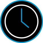 Digital clock showing time, symbolising precision and timeliness in film production and media services.