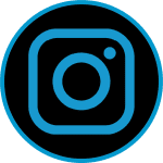 Instagram logo icon on black background, symbolising social media and digital content creation for Film Division.