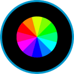 Color wheel showcasing vibrant spectrum of colours for film and video production.