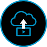 Upload and download cloud streaming video icon.