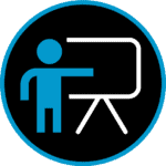 Presentation icon, educational training, classroom teaching, learning seminar, school lecture, teaching strategy, online education, academic workshop, instructional session, professional development, teacher presentation.