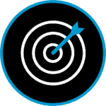 Precision target icon representing focus and goal setting in filmmaking at Film Division.