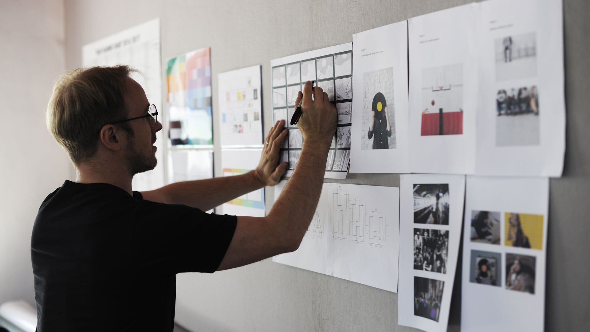 Storyboarding and planning for film production at Film Division, showcasing creative development process for visual storytelling.
