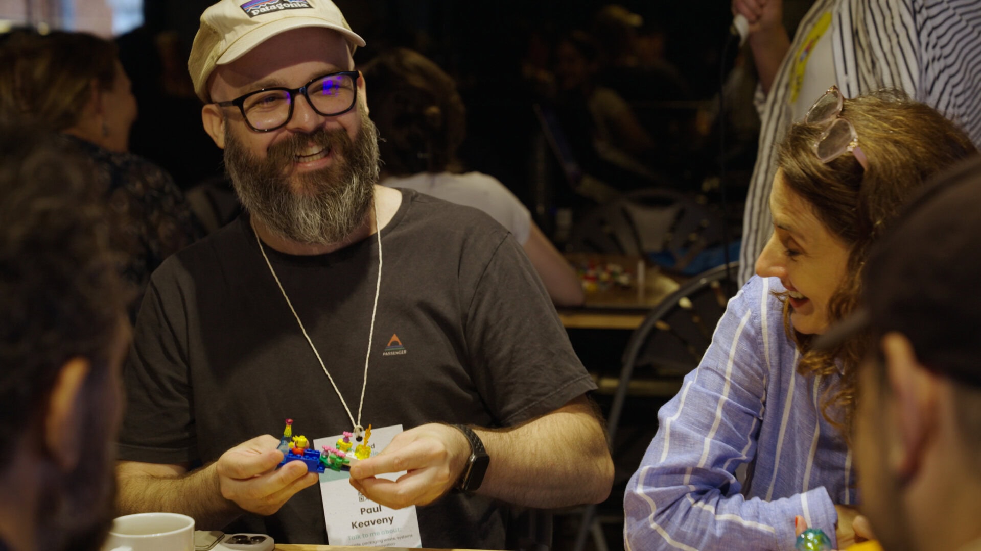 Creative team collaboration at a film industry networking event, showcasing engaging storytelling and professional connections.