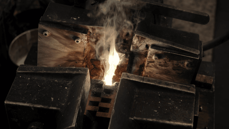 Close-up of welding process promoting sustainability and eco-friendly practices.